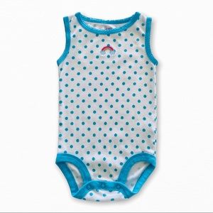 Carter’s Baby Girls Sleeveless Polka Dot Rainbow Onesie Size 9 Months